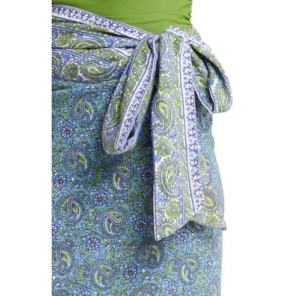 💕VERONICA BEARD💕 Amura Coverup Skirt ~ Electric Blue Paisley Print XL NWT - Picture 10 of 16